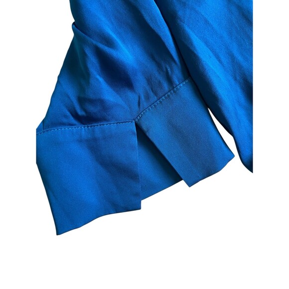 DVF Silk Wrap Dress Size 8 Blue Colorblock Quiet Luxury Professional Art Gallery - Picture 10 of 11